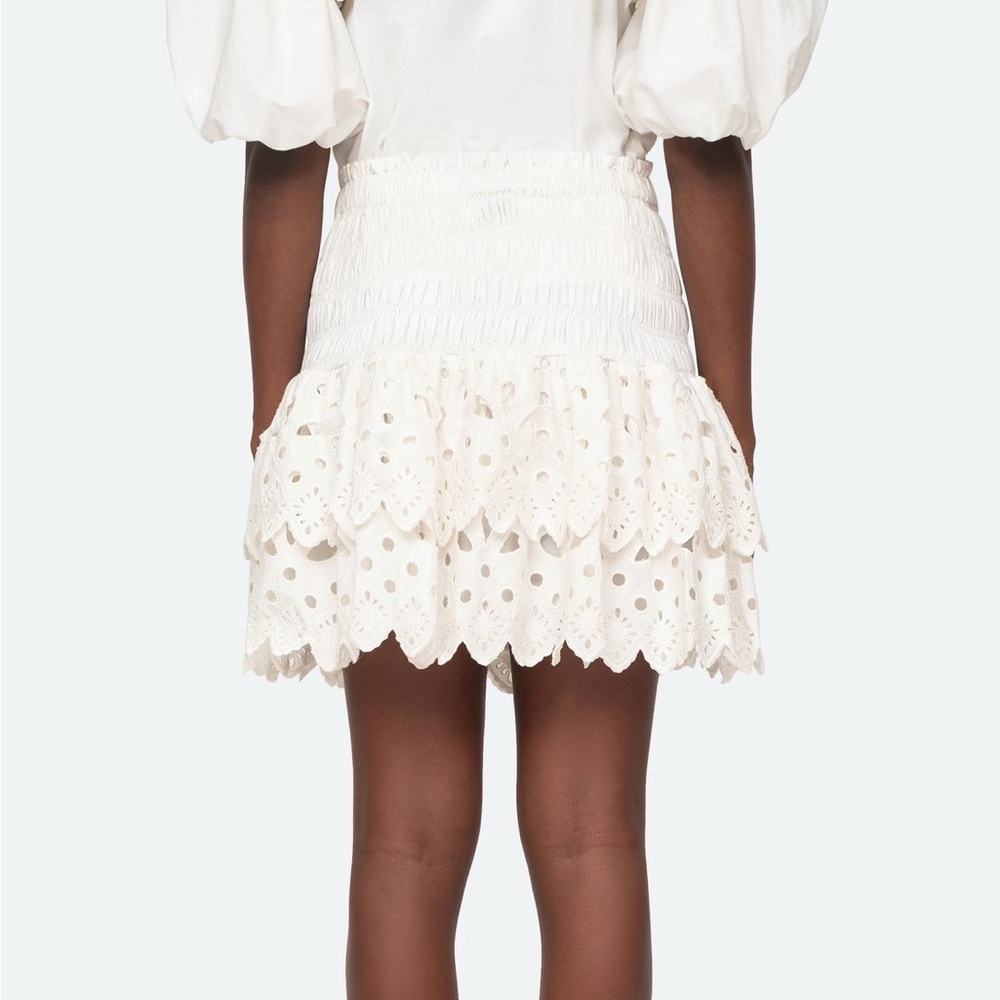 Sea New York Hazel Eyelet Tiered Ruffle Skirt